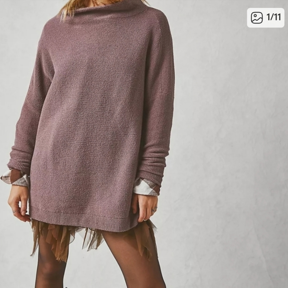 FREE PEOPLE I S Ottoman Slouchy Knit Sweater I nutmeg reddish brown